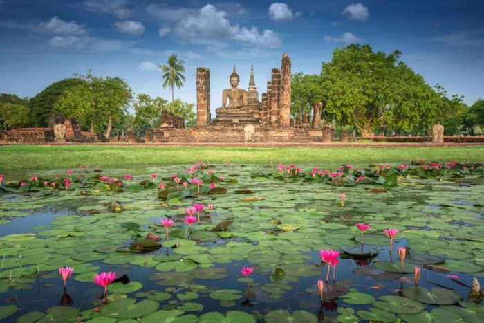 Sukhothai historical park, the old town of Thailand in 800 year ago