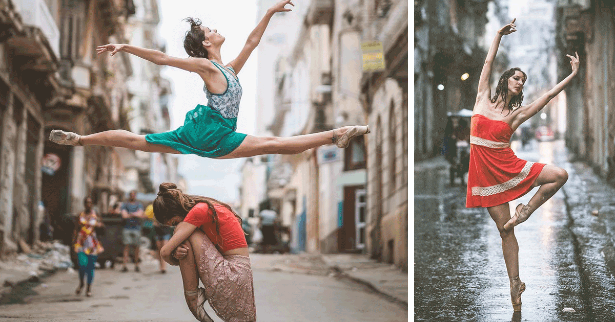 Perfeito: Série de fotos mostra a habilidade de bailarinos nas ruas de Cuba