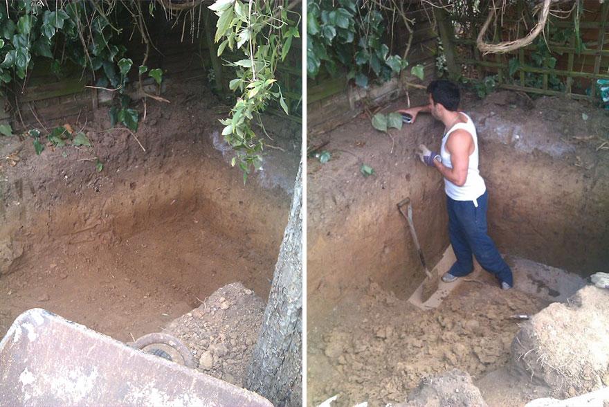 Casa de Hobbits é construída em um quintal