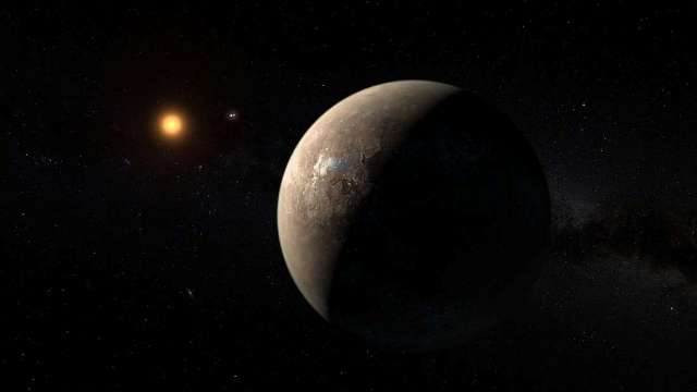 Artist's impression of the planet orbiting Proxima Centauri