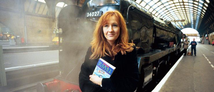 J. K. Rowling standing on the platform at King's Cross station, London Jan 28, 1999. J. K. Rowling is the author of the Harry Potter fantasy series, which has won multiple awards, and sold over 375 million copies worldwide. In 2006, Forbes named her the second richest female entertainer in the world, behind talk show host Oprah Winfrey, and she is the first person to become a US-dollar billionaire by writing books. +++(c) dpa - Report+++