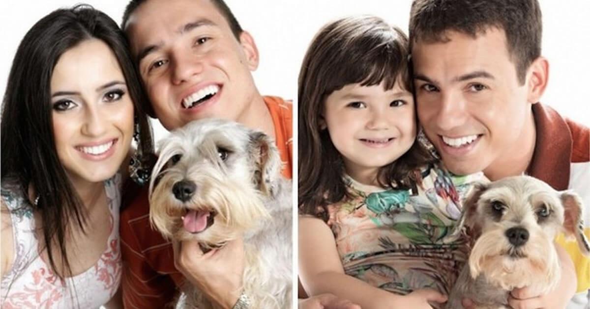 Após morte da esposa, pai e filha recriam as fotos do casal