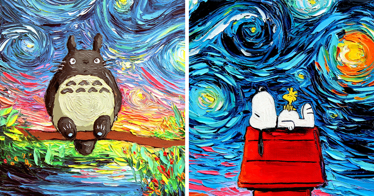 Artista cria pinturas inusitadas inspiradas no estilo de Van Gogh