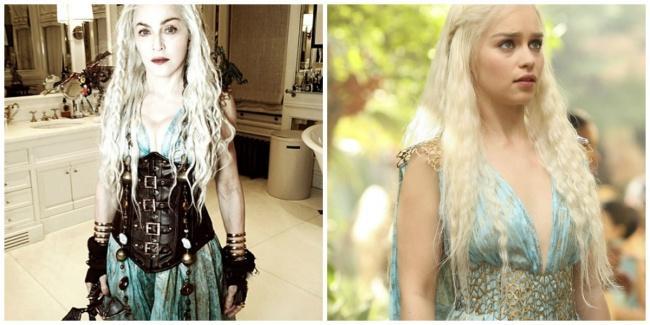 Madonna e Khaleesi vestidas com a mesma roupa