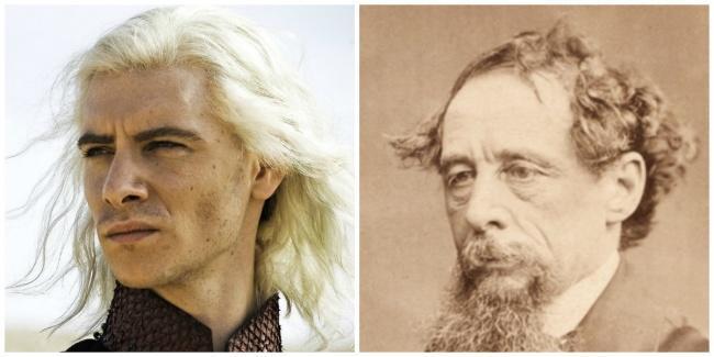 Viserys e ao lado Charles Dickens