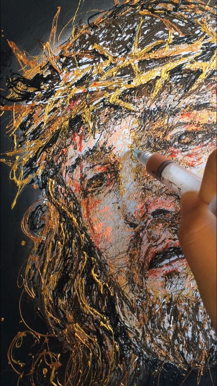 Arte com siringa Jesus Cristo 2