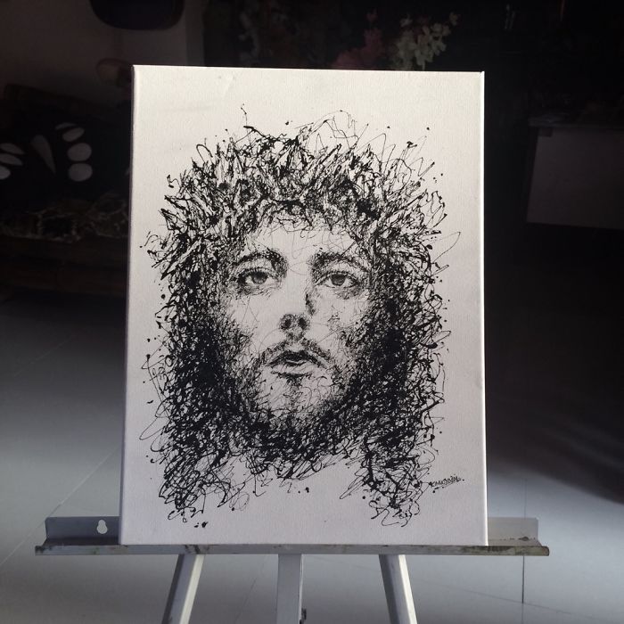 Arte com siringa Cristo 1