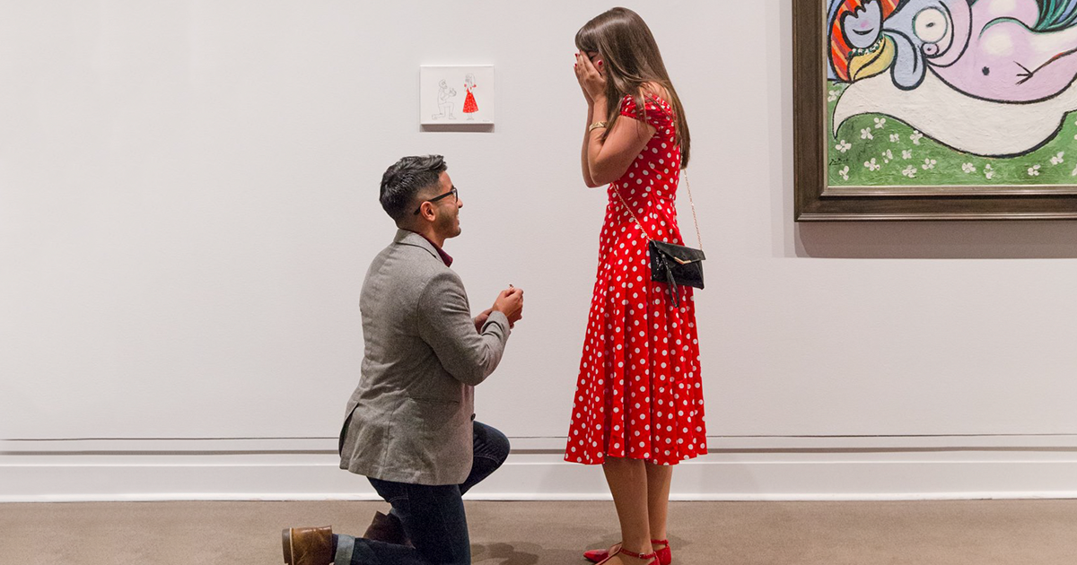 Seu pedido de casamento irá bani-lo para sempre do museu, mas valeu a pena