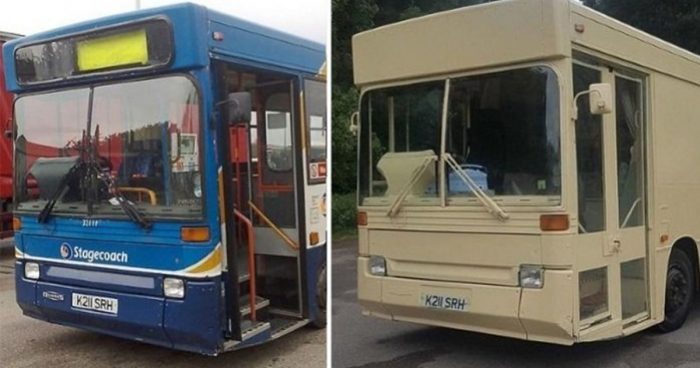 Casal transforma ônibus velho em uma confortável casa sobre rodas