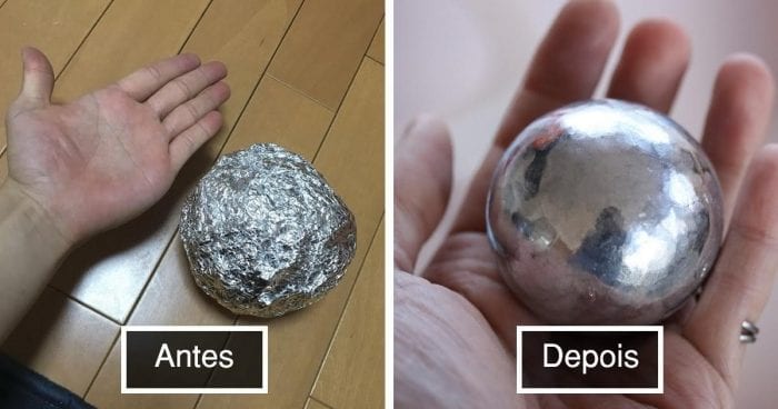 Japoneses estão transformando bolas de papel alumínio em esferas perfeitas