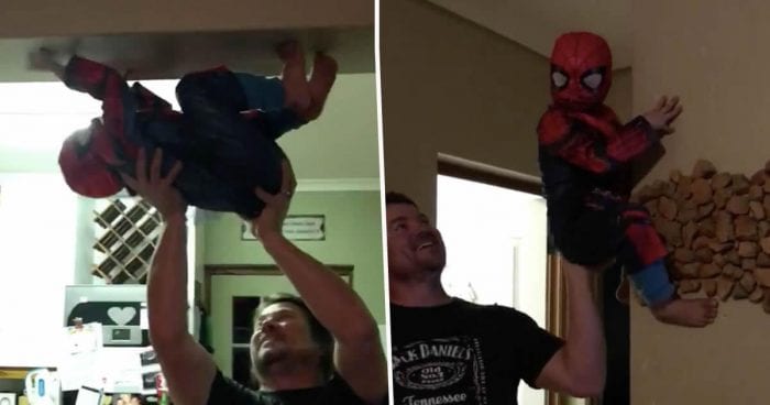 Pai realiza sonho do filho em se tornar o Homem-Aranha