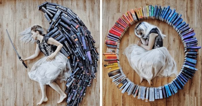 Amor por livros faz mulher criar as fotos mais GENIAIS com os seus