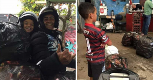 Garoto que juntava latinhas para consertar bicicleta, ganha surpresa incrível do dono do ferro-velho