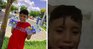 Garoto de 11 anos que chorou por não poder vender água ganha surpresa de empresário