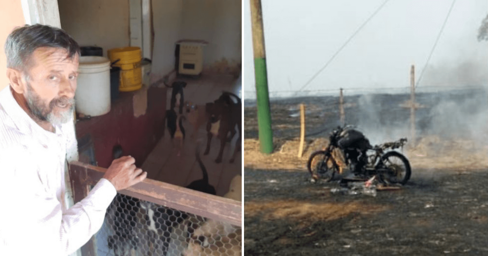 Senhor que perdeu moto em incêndio enquanto salvava animais ganha surpresa inestimada de internautas