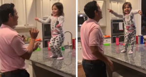 VÍDEO: pai e filha se tornam viral ao serem flagrados em dança fofa