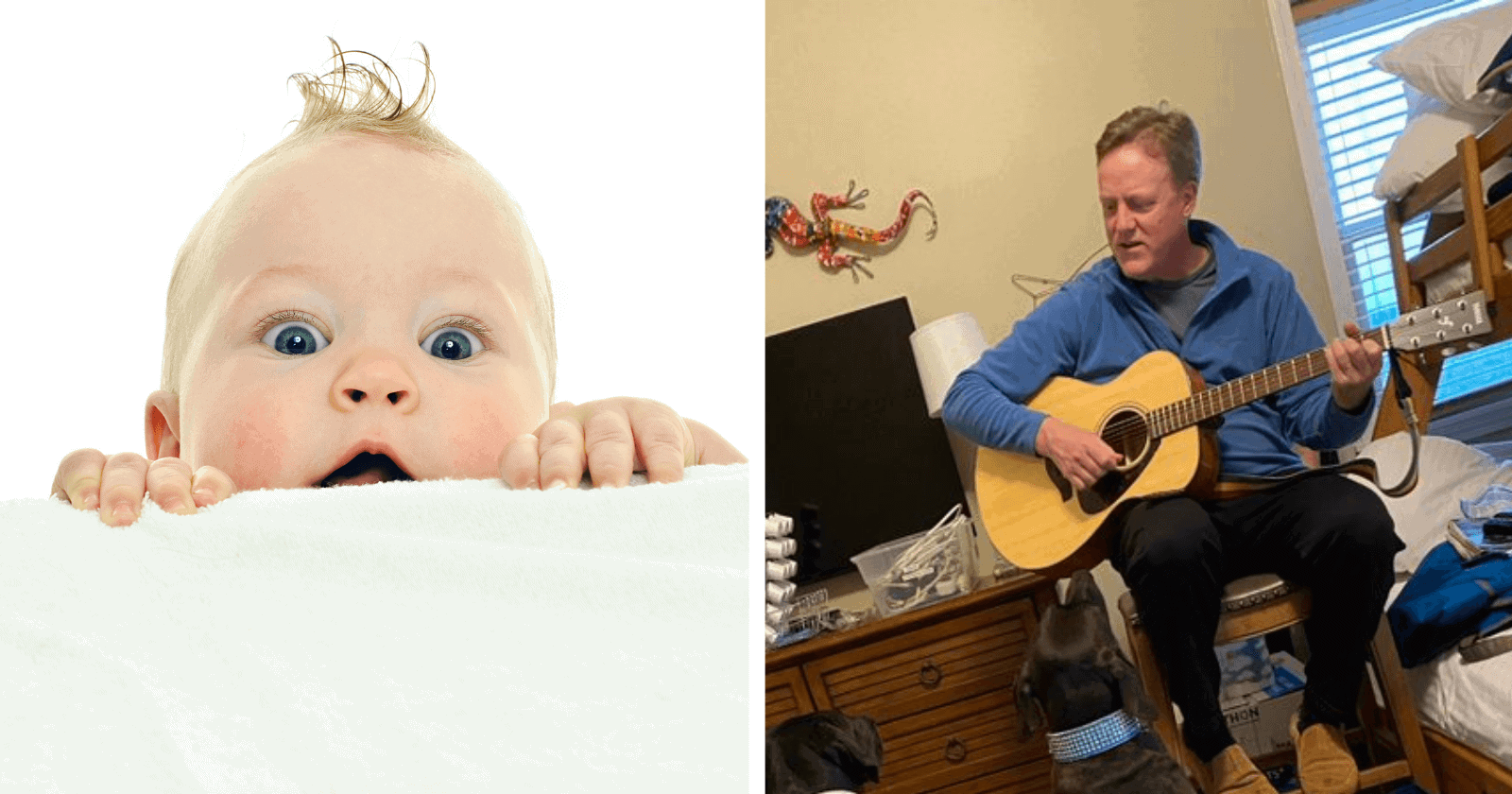 Filha ouve pai tocando guitarra e se depara com a melhor e mais INUSITADA plateia