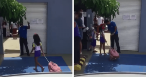 Pai leva filha para escola e vídeo de sua reação se torna VIRAL: ‘até que enfim, Jesus’