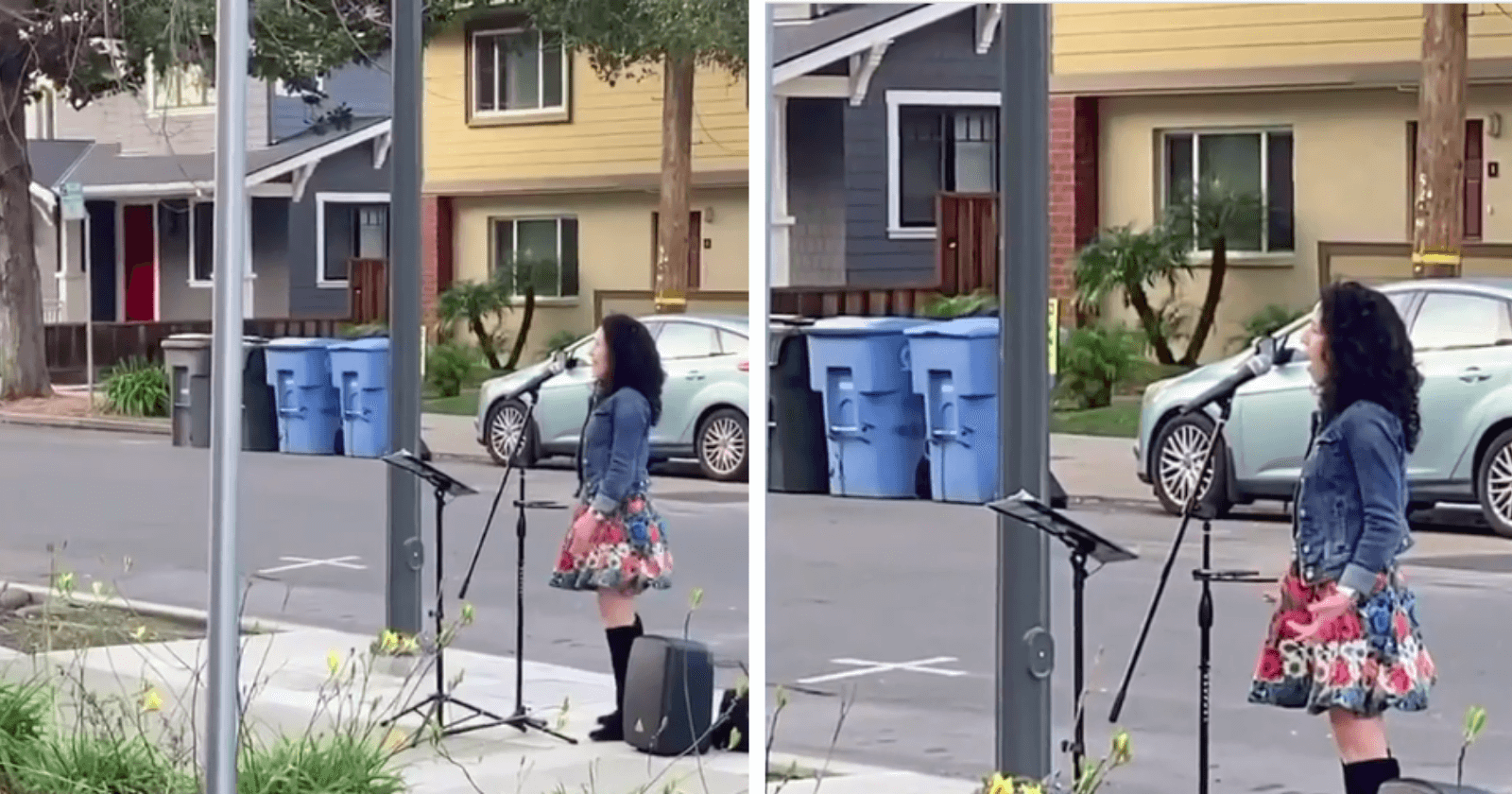 Mulher canta para casa de repouso da calçada e sua voz faz o bairro PARAR de emoção