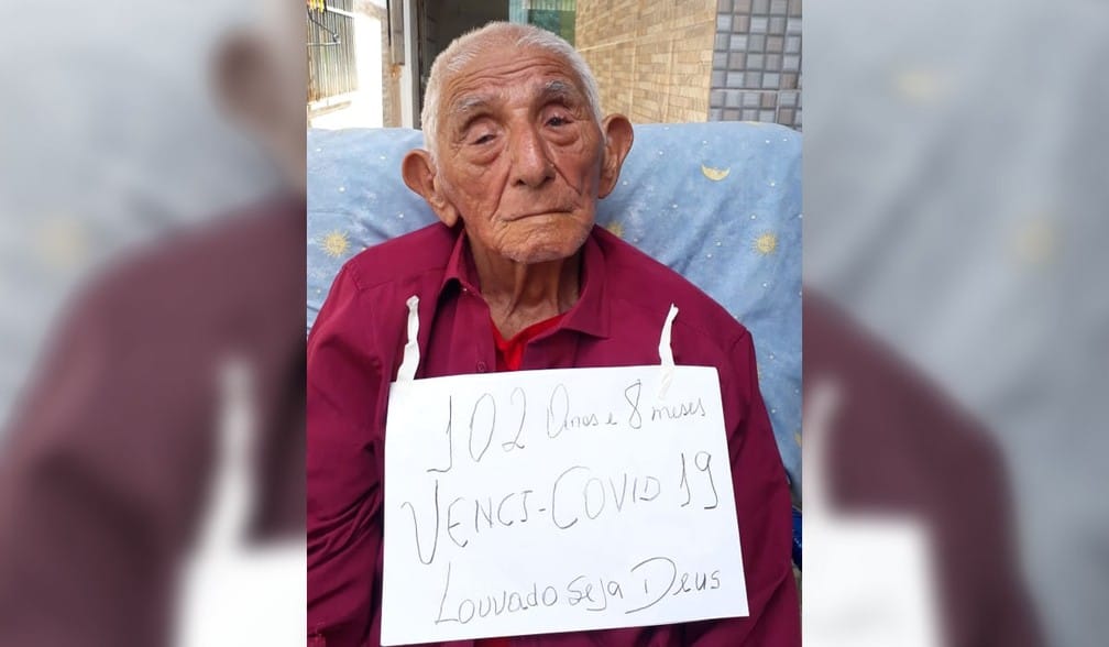 Com 102 anos, idoso vai ao médico pela primeira vez e comemora cura da COVID-19