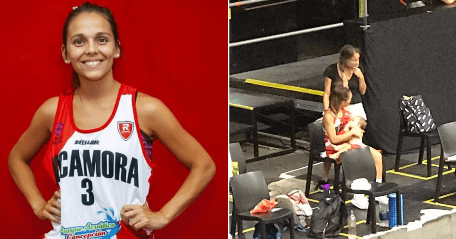 Jogadora de basquete se torna viral ao aparecer em fotografias amamentando durante intervalo