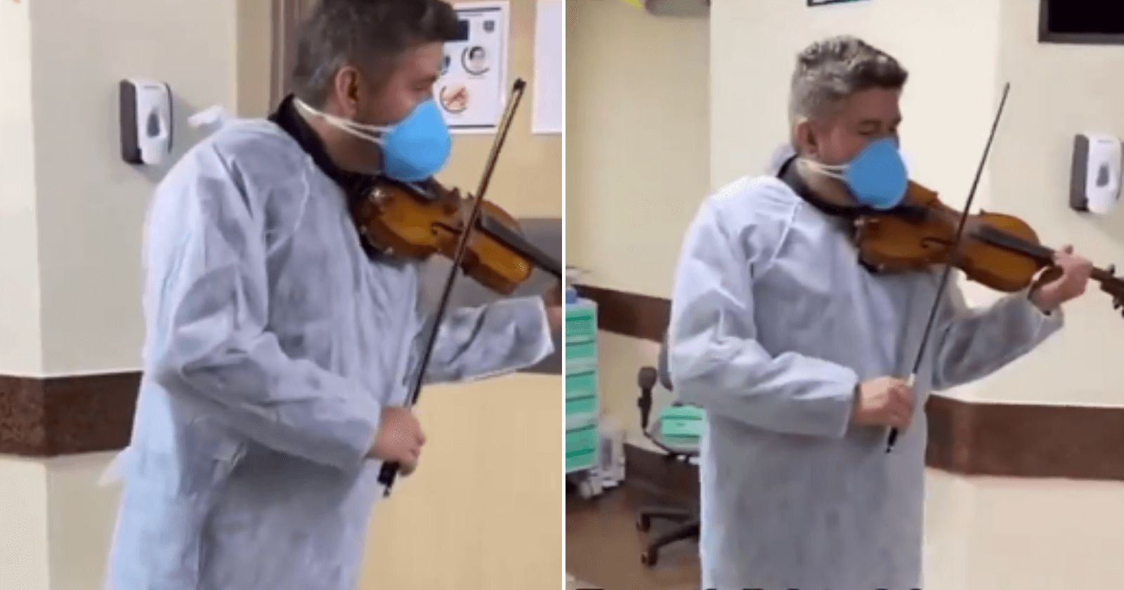 EMOCIONANTE: Violinista surpreende médicos e paciente com música em hospital