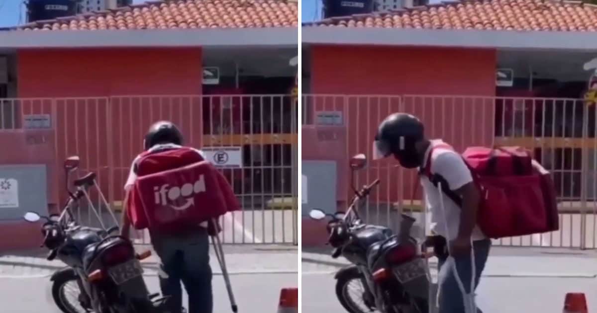 Entregador que estava trabalhando com perna quebrada é acolhido por milhares de desconhecidos