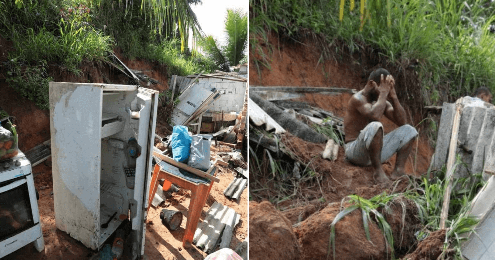 Após deslizamento de barreira, pedreiro salva filha ‘cavando com as unhas’