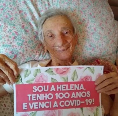 Depois de passar 17 dias internada, idosa de 100 anos volta para casa!