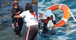 Guarda-civil espanhol resgata bebê no meio do mar em Ceuta