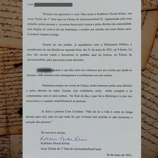 EMOCIONANTE: Garoto de 8 anos pede em carta que juíza troque seu sobrenome