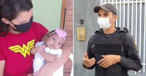 Policial salva vida de bebê de 2 meses que estava engasgado