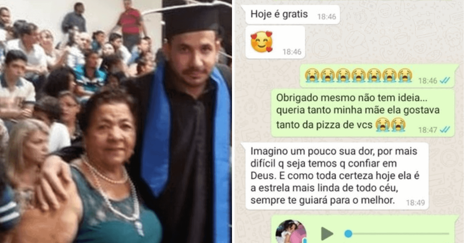 Pizzaria responde carinhosamente cliente em luto pela mãe e se torna viral