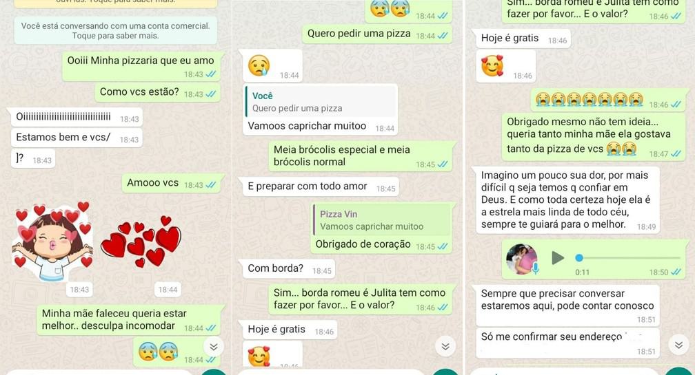 Pizzaria responde carinhosamente cliente em luto pela mãe e se torna viral