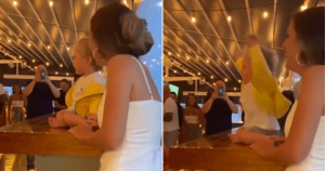 Bebê mostra músculos e restaurante inteiro se agita!