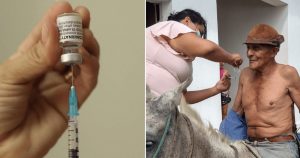 Paraibano é vacinado ainda montado em seu cavalo