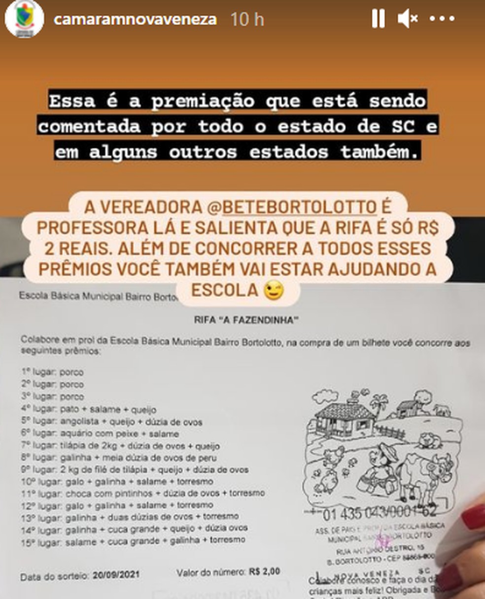 Premiação de rifa da fazendinha se torna viral e escola vende até no exterior!