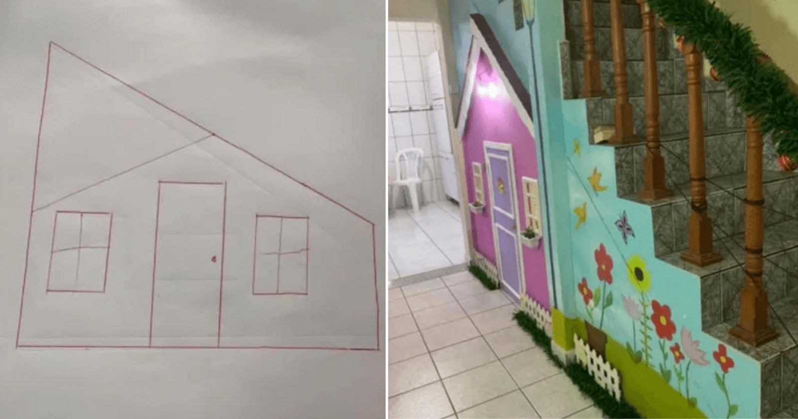 INSPIRADOR: Pai cria casinha incrível para filha embaixo de escada