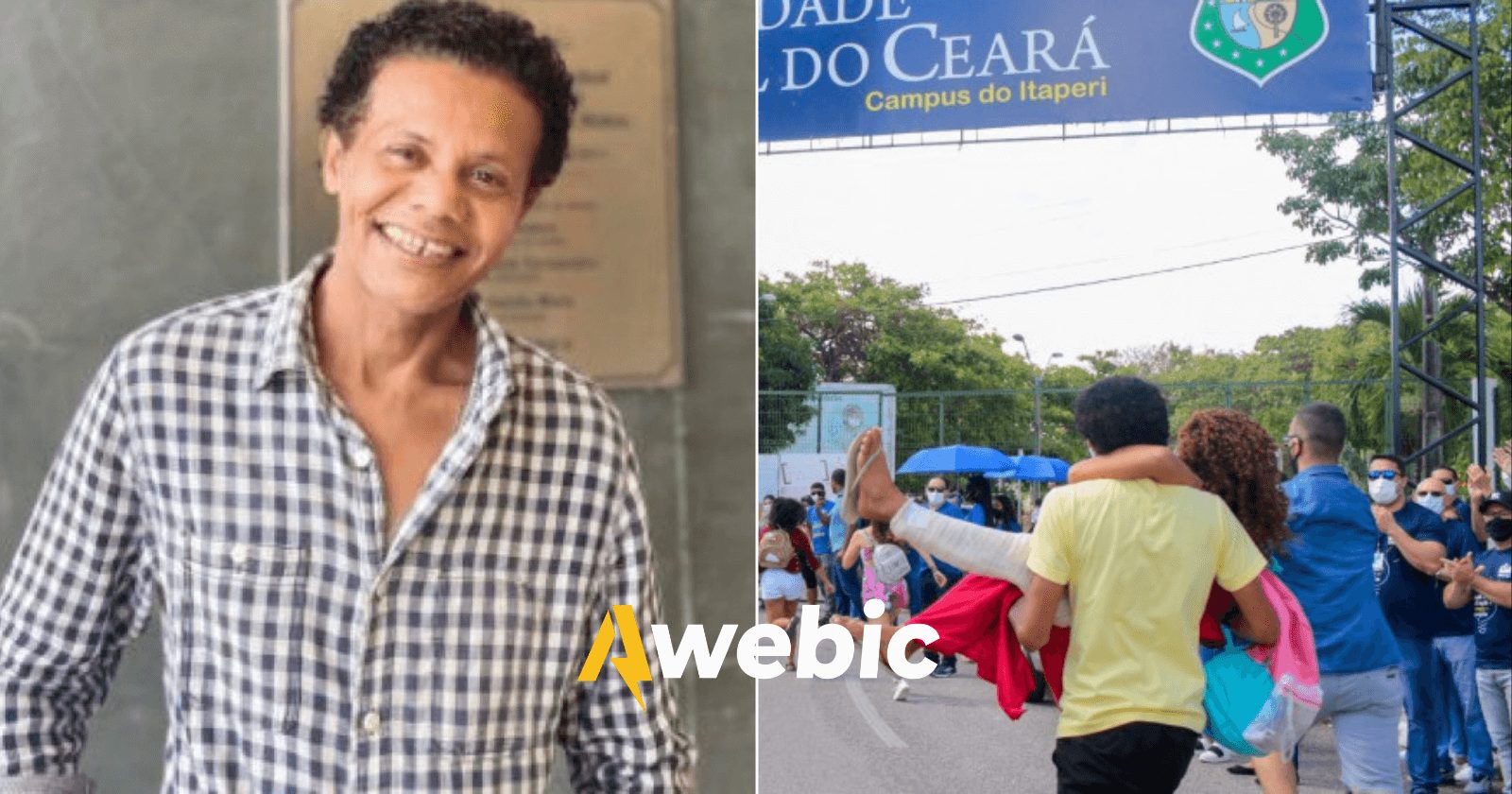 Professor carrega aluna com pé quebrado para não perder ENEM