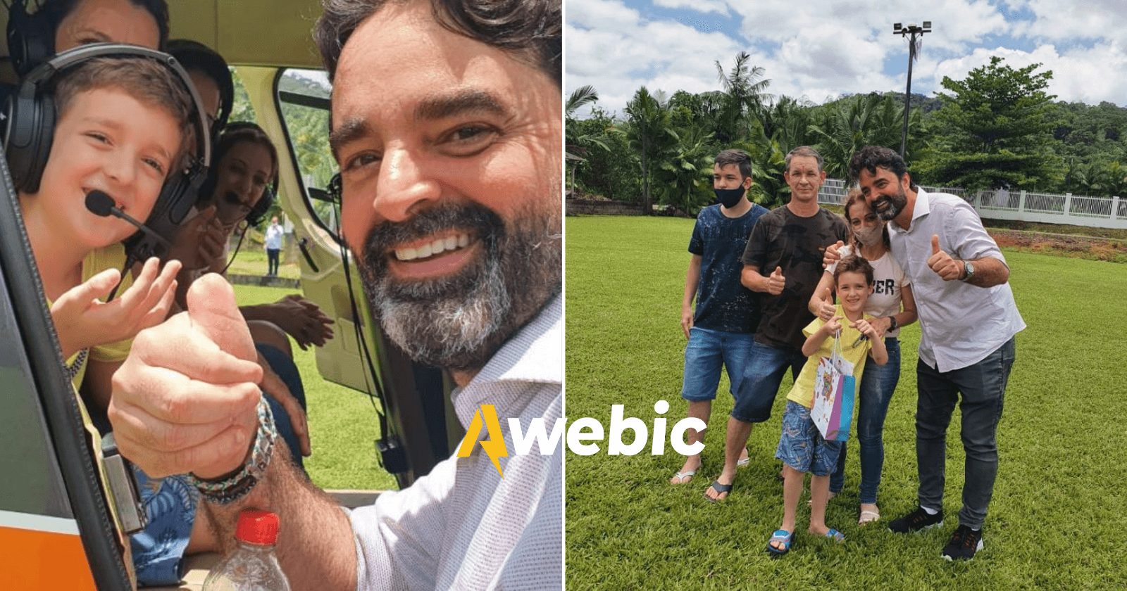 Empresário realiza sonho de menino autista de voar e ver escola de cima