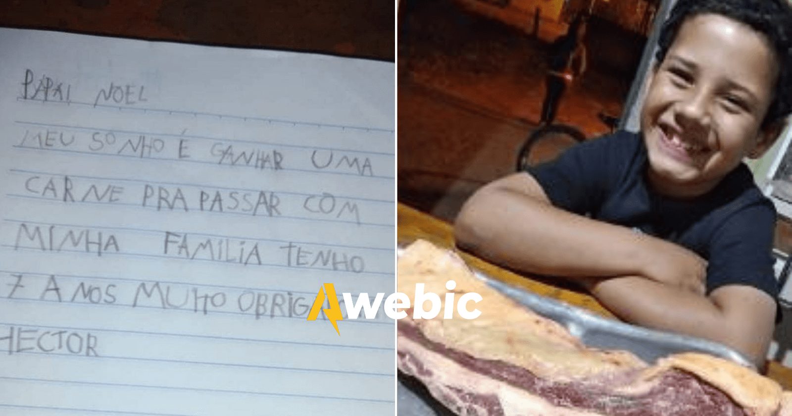 Menino que pediu carne de Natal passa por reviravolta emocionante