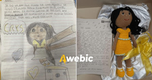 Menina agradece ‘boneca morena’ que ganhou para lembrar de falecida tia