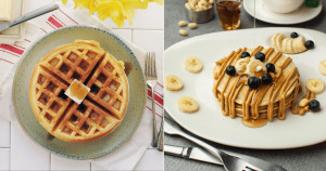 Receita de waffle e opções de coberturas DIVINAS