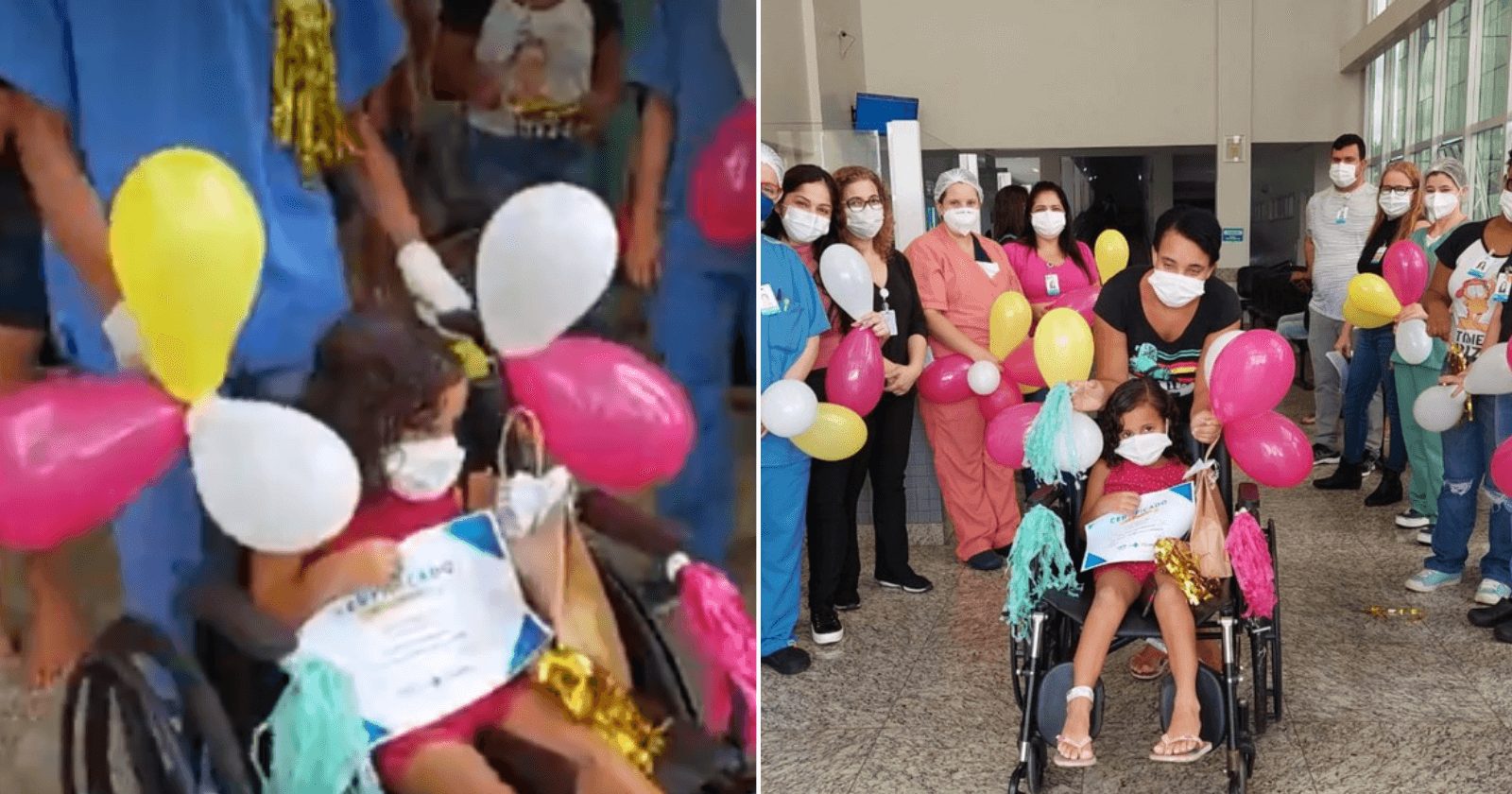 Menina de 5 anos recebe alta após ser intubada com Covid-19 e gripe H3N2