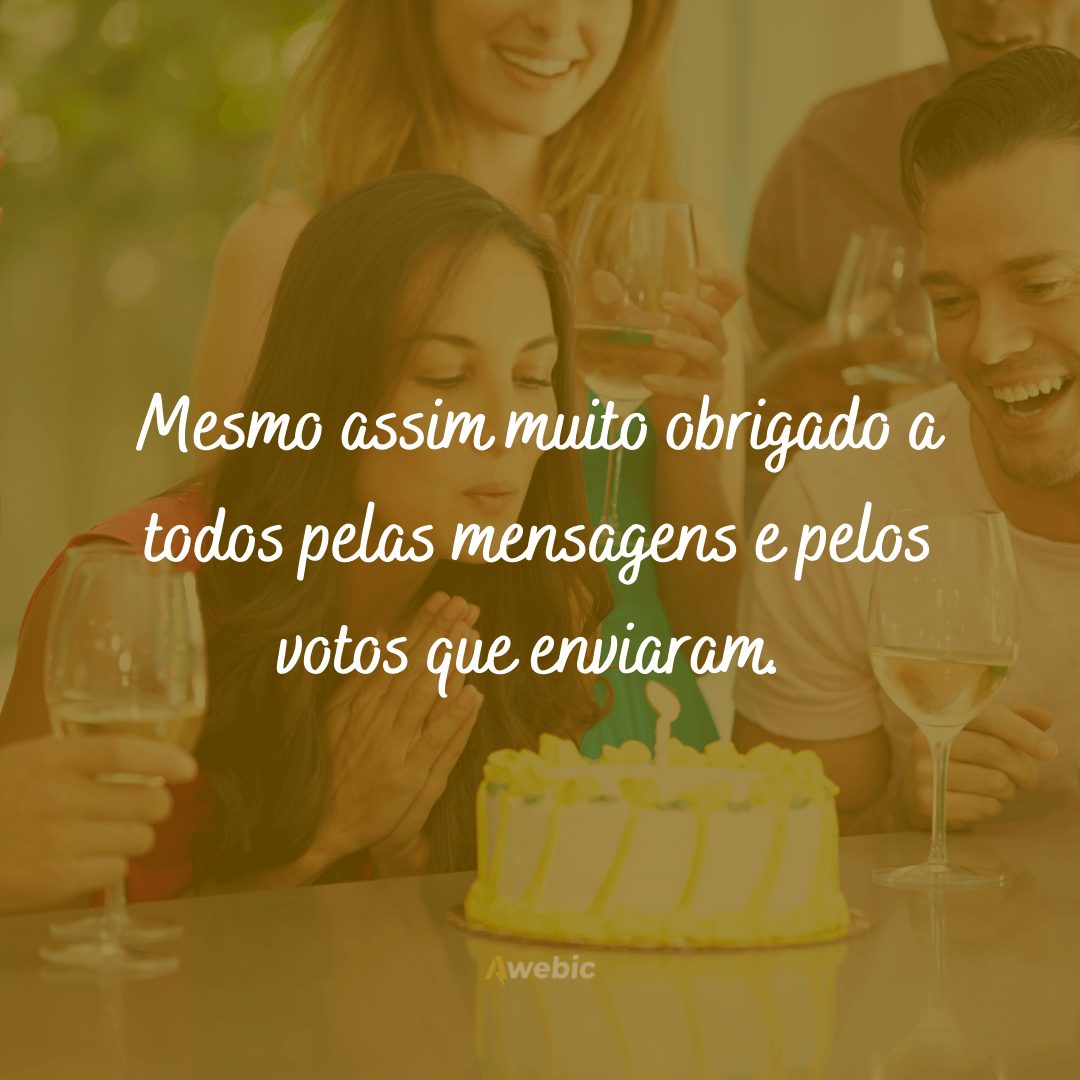 agradecer as mensagens de aniversário