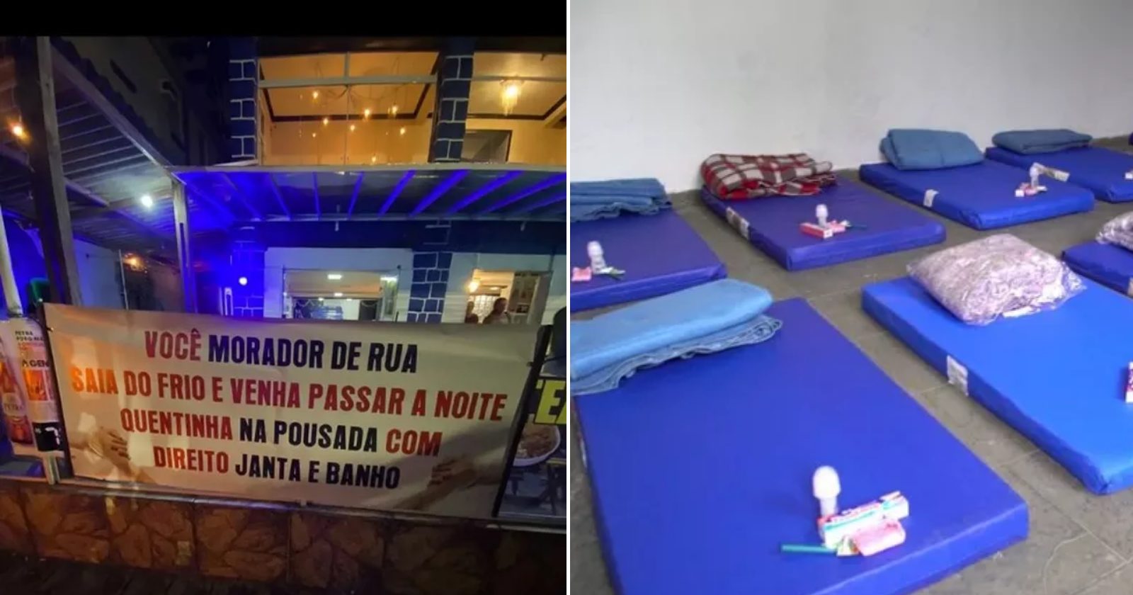 “Venha passar a noite quentinha”: pousada abre as portas para pessoas em situação de rua