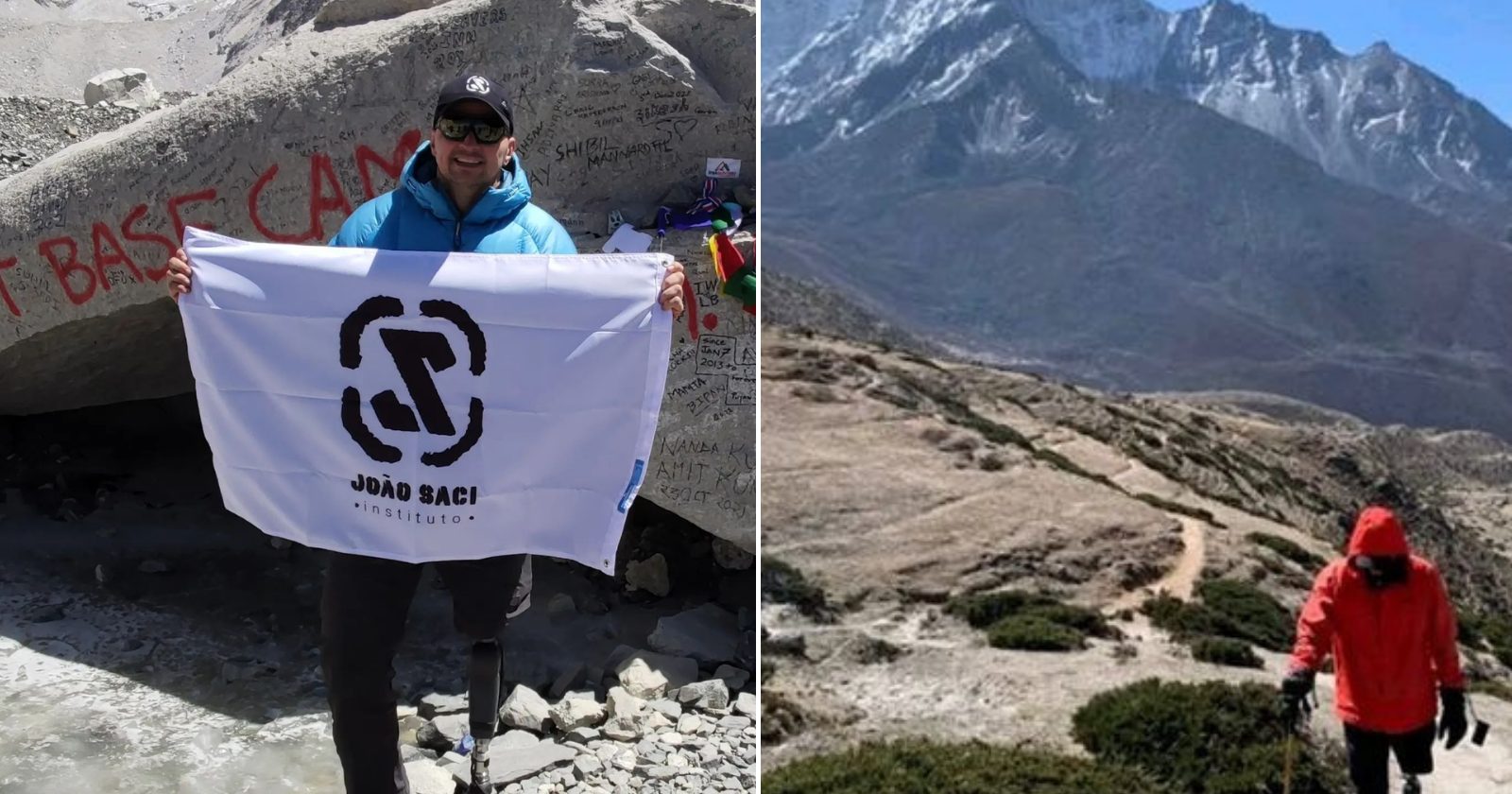 Brasileiro que superou câncer cinco vezes e teve perna amputada chega ao Everest