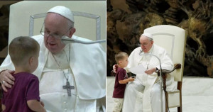 Menino “invade” cerimônia e ganha cafuné do papa Francisco; veja!