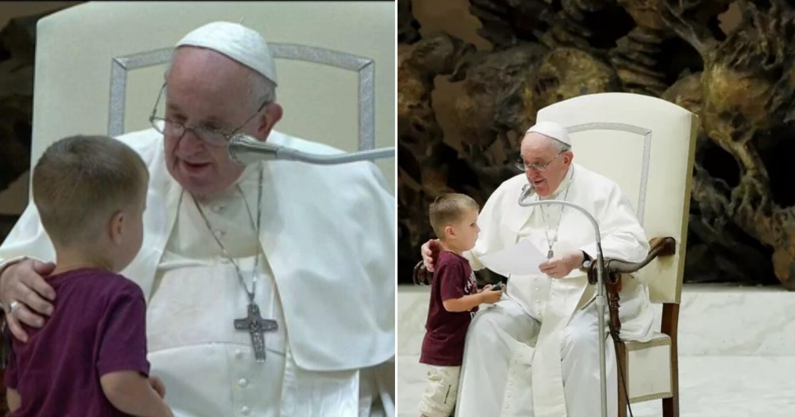 Menino “invade” cerimônia e ganha cafuné do papa Francisco; veja!