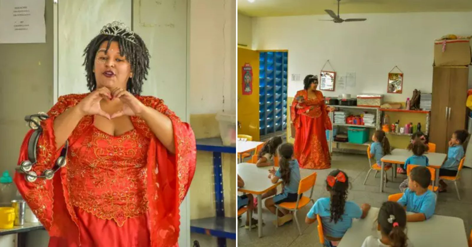 Para levar mais representatividade às aulas, professora cria a Princesa Preta e encanta os alunos